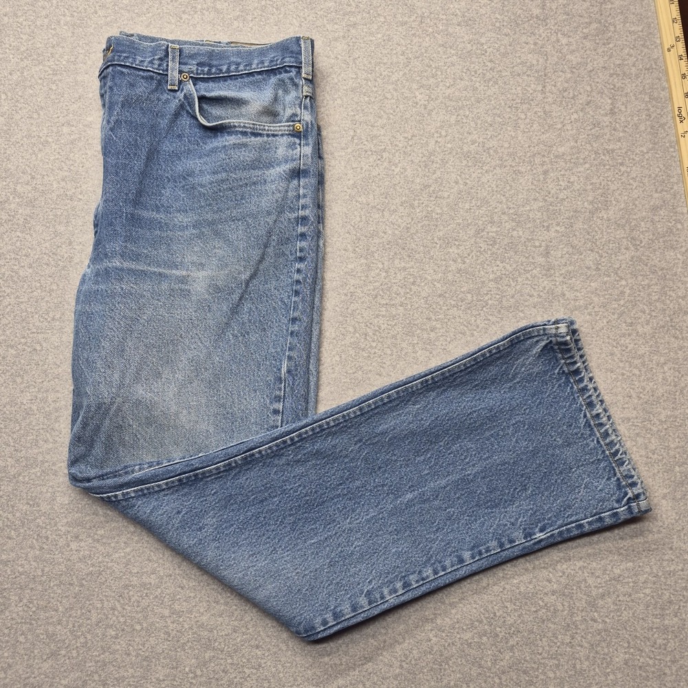 Vintage Lee Jeans Mens 42x34 Blue Denim Regular Fit Made in USA Classic 5 Pocket